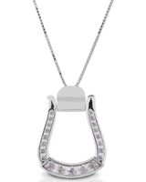 Kelly Herd Women's Clear Stone Oxbow Stirrup Necklace