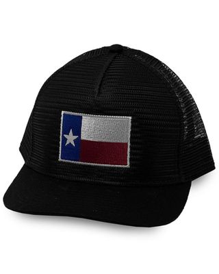 Oil Field Hats Men's Black Texas Flag Patch Mesh-Back Ball Cap