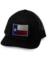 Oil Field Hats Men's Black Texas Flag Patch Mesh-Back Ball Cap