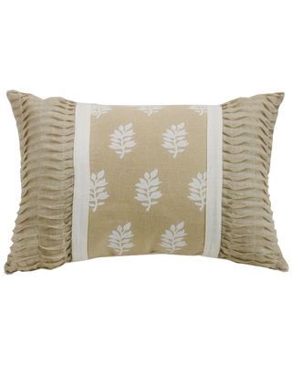 HiEnd Accents Cream Newport Oblong Pillow with Rouching Ends