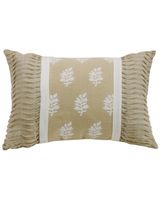 HiEnd Accents Cream Newport Oblong Pillow with Rouching Ends
