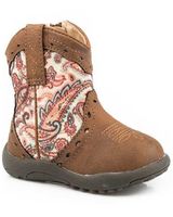 Roper Toddler Girls' Glitter Geo Print Western Boots - Round Toe