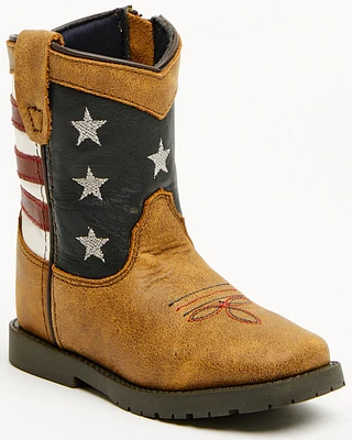 Smoky Mountain Toddler Stars and Stripes Western Boots - Square Toe
