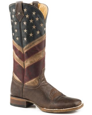 Roper Women's Old Glory American Flag Cowgirl Boots - Square Toe