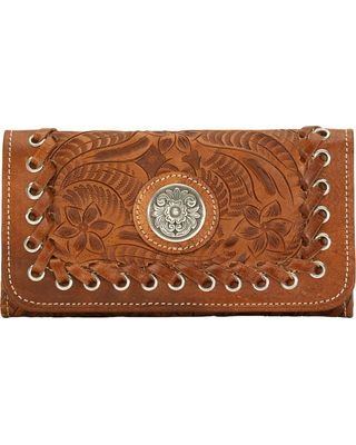 American West Harvest Moon Tri-Fold Leather Wallet