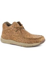 Roper Men's Ostrich Print Clearcut Shoes - Moc Toe