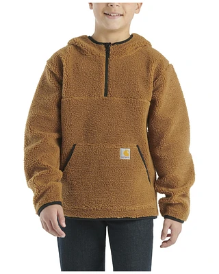 Carhartt Boys' Sherpa Half Zip Hooded Pullover