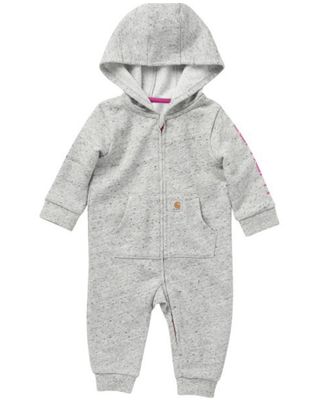 Carhartt Infant-Girls' Long Sleeve Fleece Zip-Front Hooded Coverall