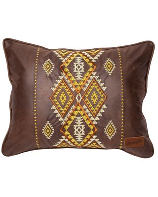 Carstens Home Wrangler Diamond River Southwestern Faux Leather Throw Pillow