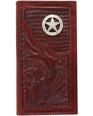 American West Hand Tooled Leather Rodeo Wallet