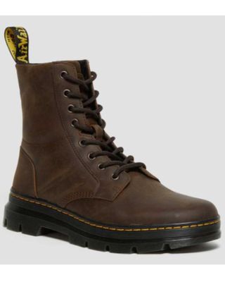 Dr. Martens Men's Combs Crazy Horse Leather Lace-Up Casual Boots - Round Toe