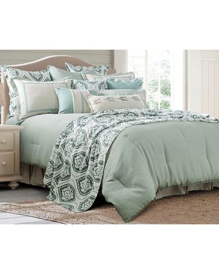 HiEnd Accents Green 4 Piece Belmont Comforter Set - Super Queen