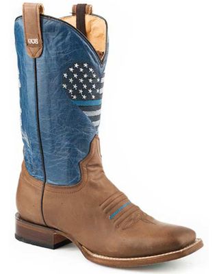 Roper Women's Thin Blue Line Heart Western Boots - Square Toe