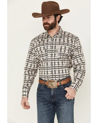 Rodeo Clothing Men's Southwestern Print Long Sleeve Snap Western Shirt