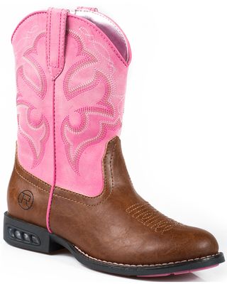 Roper Little Girls' Light-Up Western Boots - Round Toe