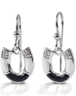 Kelly Herd Women's Black & White Horseshoe Earrings