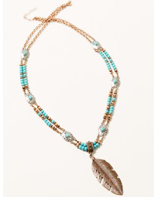Shyanne Women's Cactus Rose Feather Necklace