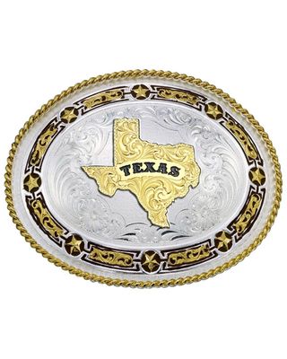 Montana Silversmiths Star Links State of Texas Western Belt Buckle