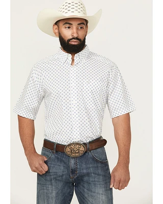 Ariat Men's Shawn Geo Print Short Sleeve Button-Down Western Shirt