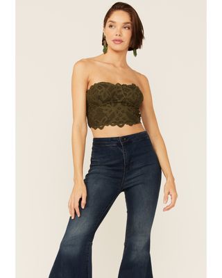 Free People Women's Army Olive Adella Corset Bralette