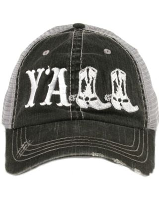 Katydid Women's Y'all Boots Embroidered Mesh-Back Ball Cap