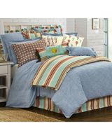 HiEnd Accents Light Blue Chambray 3-Piece Comforter Set - Super King