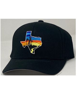 Oil Field Hats Men's Texas Sunset Patch Solid-Back Ball Cap - Black