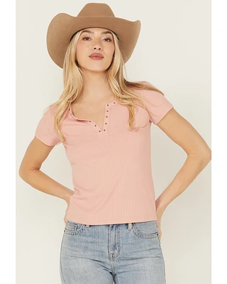 Shyanne Women's Studded Rib Knit V-Neck Top