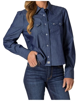 Kimes Ranch Women's Annie Cropped Long Sleeve Snap Western Shirt