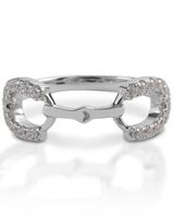 Kelly Herd Women's Clear Stones Horseshoe Bit Ring