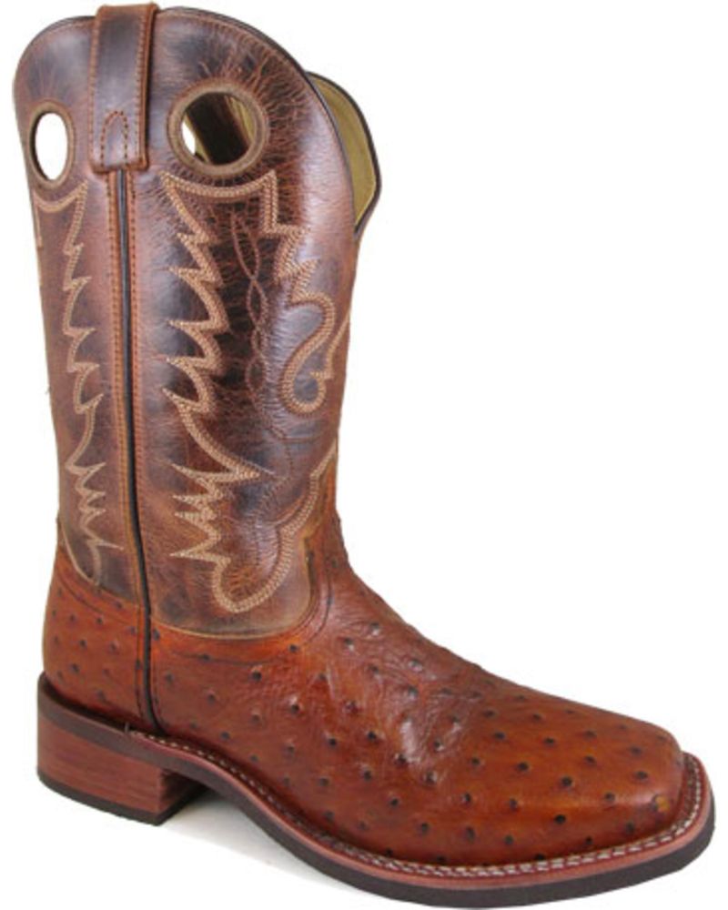 Smoky Mountain Men's Danville Ostrich Print Boots - Square Toe