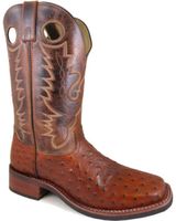 Smoky Mountain Men's Danville Ostrich Print Boots - Square Toe