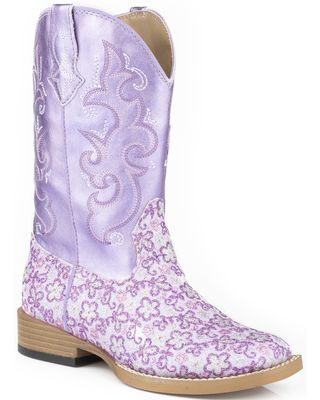 Roper Kid's Floral Glitter Western Boots
