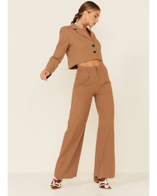The Now Women's Tan High Waisted Pants