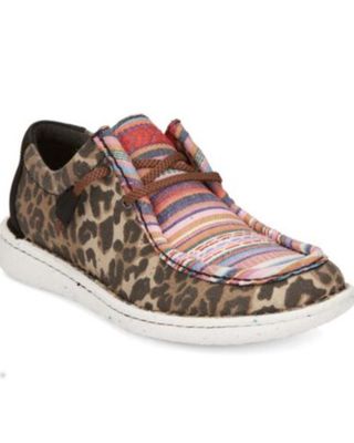 Justin Women's Hazer Leopard Serape Print Casual Shoe - Round Moc Toe