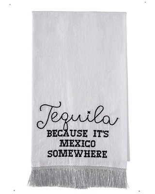 Totalee Gift Tequila Silver Fringe Tea Towel