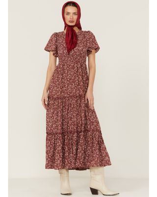 Mikarose Women's Eden Rust Orchard Maxi Dress
