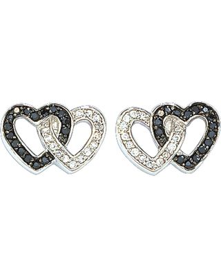 Montana Silversmiths Women's Crystal Double Heart Earrings