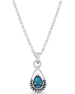 Montana Silversmiths Women's Oyster Turquoise Pendant Silver Necklace