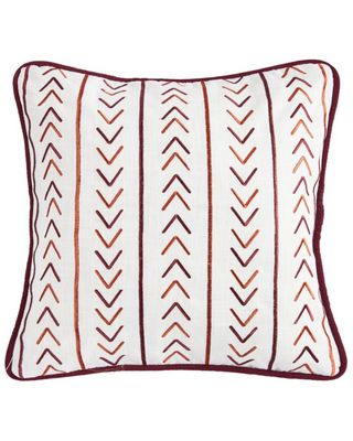 HiEnd Accents Embroidery Pillow With Striped Embroidery