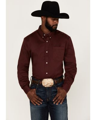 Rank 45 Men's Twill Logo Long Sleeve Button-Down Western Shirt
