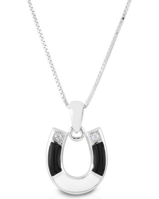 Kelly Herd Women's Black & White Horseshoe Necklace