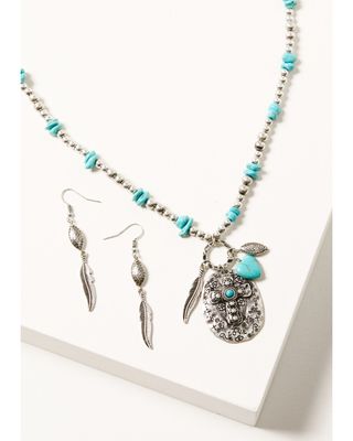 Shyanne Women's Silver & Turquoise Beaded Charm Jewelry Set