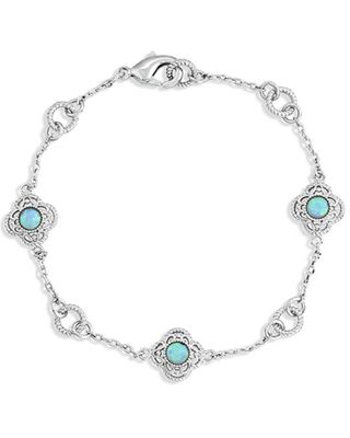 Montana Silversmiths Women's Chasing Opals Silver Charm Bracelet