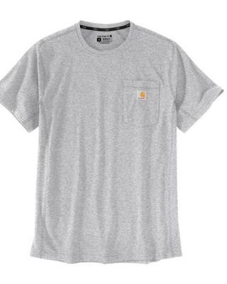 Carhartt Men's Heather Gray Force Relaxed Midweight Short Sleeve Work Pocket T-Shirt - Tall