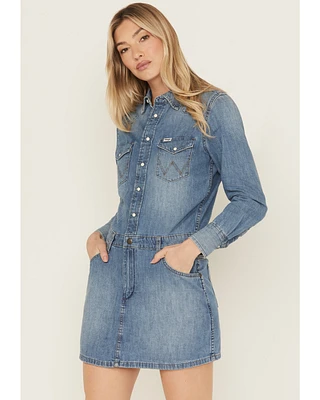 Wrangler Women's Long Sleeve Denim Mini Dress
