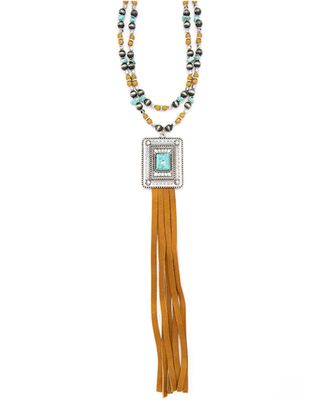 Cowgirl Confetti Women's Double-Layered Multicolored Beaded Tassel Pendant Necklace