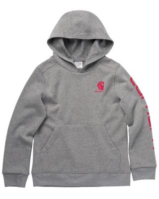 Carhartt Girls' Grey Graphic Hooded Sweatshirt