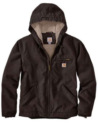 Carhartt Men's Washed Duck Sherpa Lined Hooded Work Jacket