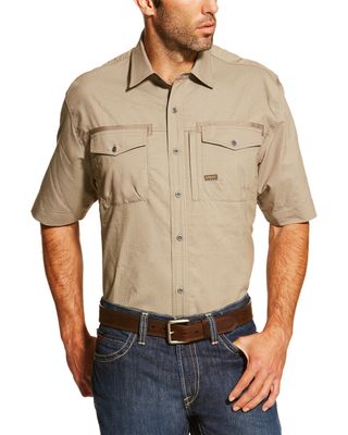 Ariat Men's Rebar Short Sleeve Button Down Work Shirt - Tall